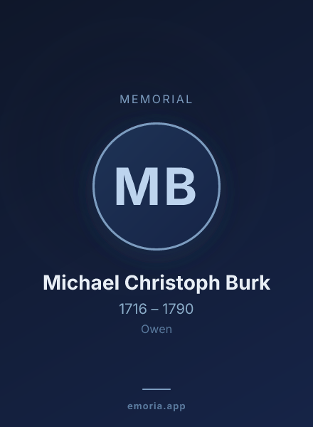 Memorial portrait of Michael Christoph Burk