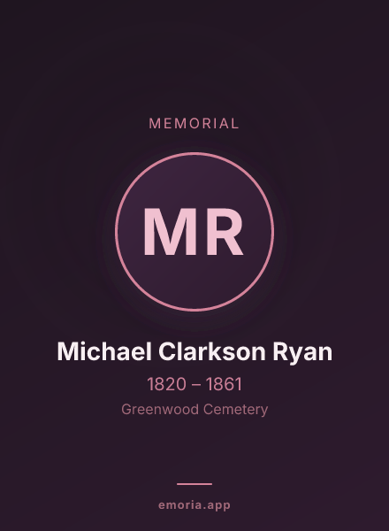 Memorial portrait of Michael Clarkson Ryan
