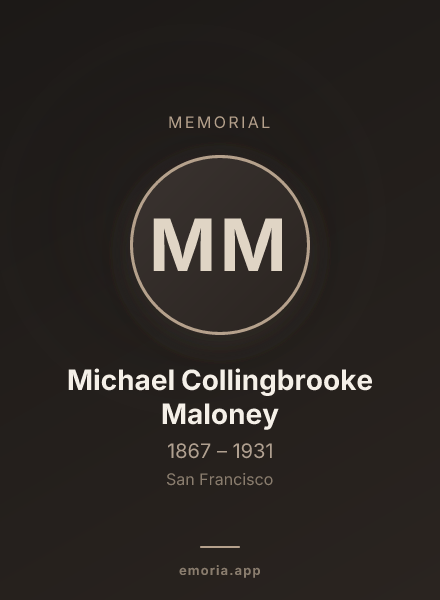 Memorial portrait of Michael Collingbrooke Maloney