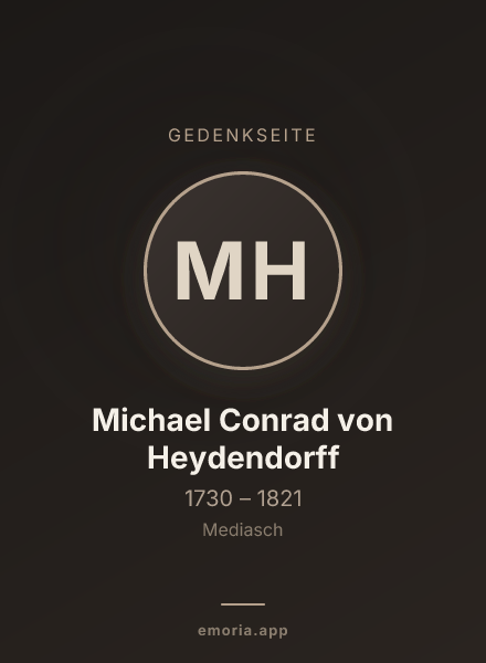 Gedenkportrait von Michael Conrad von Heydendorff