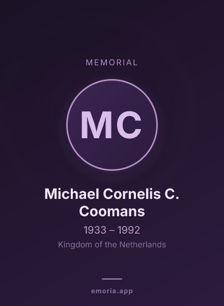 Memorial portrait of Michael Cornelis C. Coomans