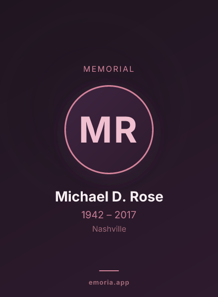 Memorial portrait of Michael D. Rose