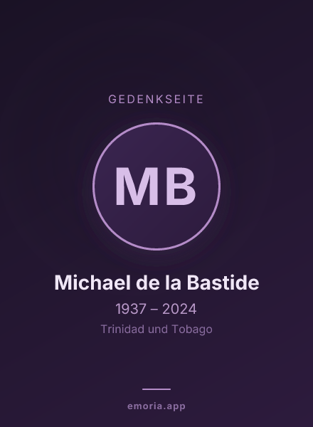 Gedenkportrait von Michael de la Bastide