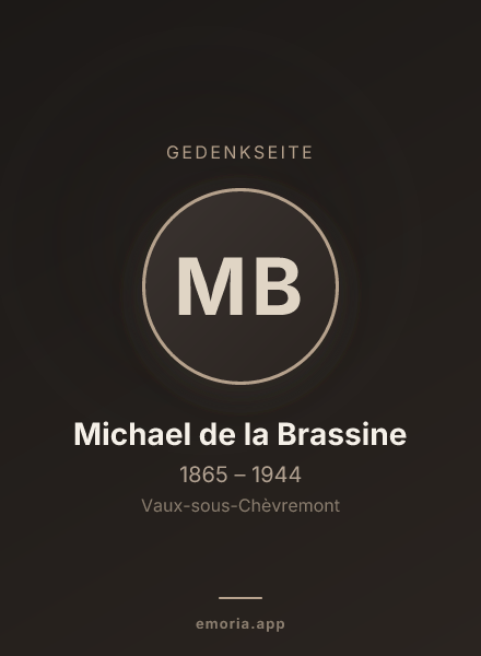 Gedenkportrait von Michael de la Brassine