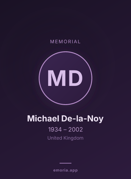 Memorial portrait of Michael De-la-Noy