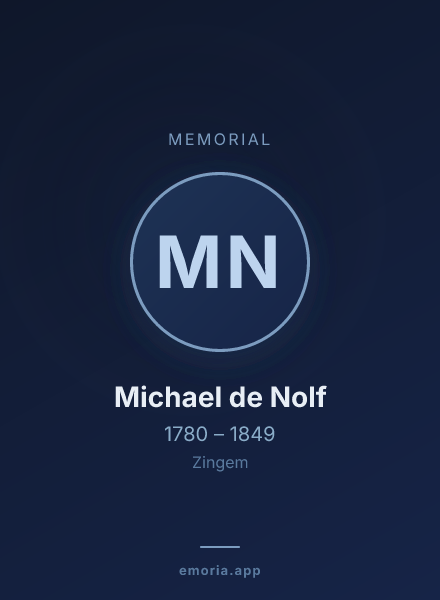 Memorial portrait of Michael de Nolf