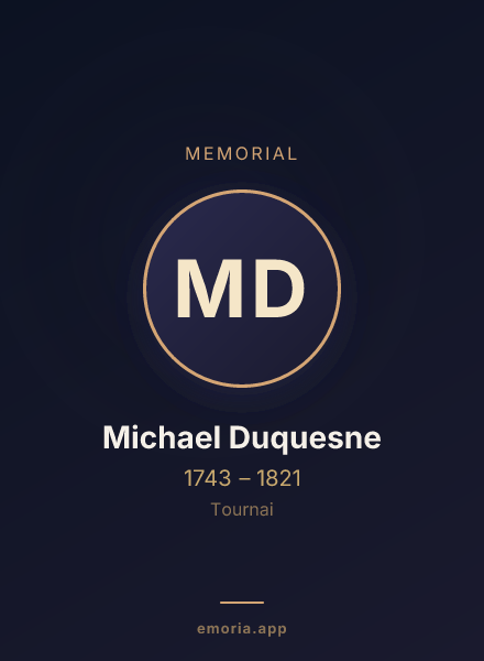 Memorial portrait of Michael Duquesne
