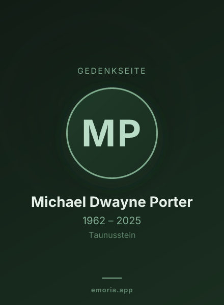 Gedenkportrait von Michael Dwayne Porter