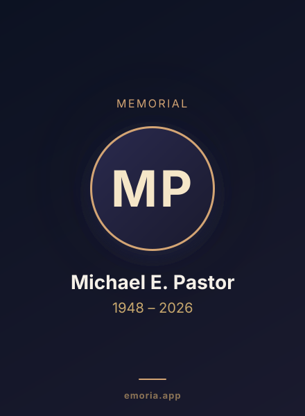 Memorial portrait of Michael E. Pastor