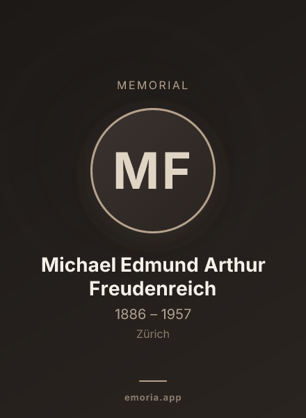 Memorial portrait of Michael Edmund Arthur Freudenreich