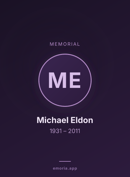 Memorial portrait of Michael Eldon