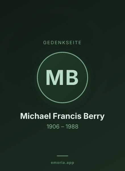 Gedenkportrait von Michael Francis Berry