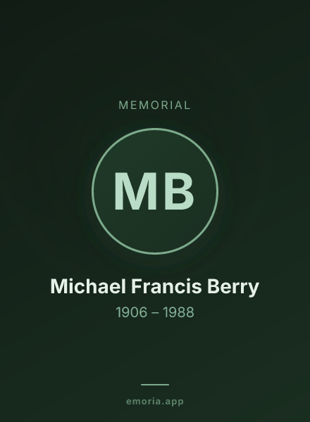 Memorial portrait of Michael Francis Berry