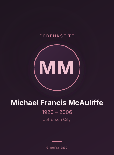 Gedenkportrait von Michael Francis McAuliffe