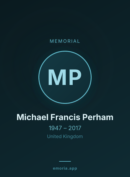 Memorial portrait of Michael Francis Perham