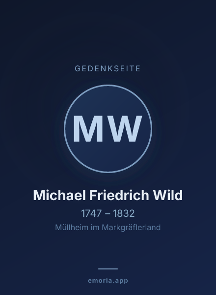 Gedenkportrait von Michael Friedrich Wild
