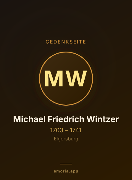 Gedenkportrait von Michael Friedrich Wintzer