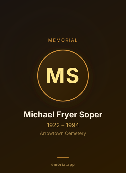 Memorial portrait of Michael Fryer Soper