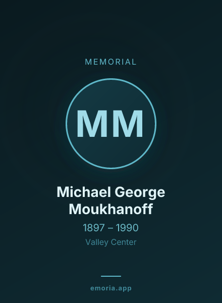 Memorial portrait of Michael George Moukhanoff