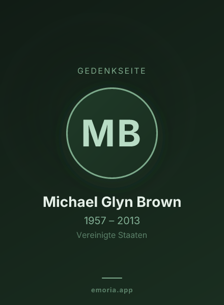 Gedenkportrait von Michael Glyn Brown