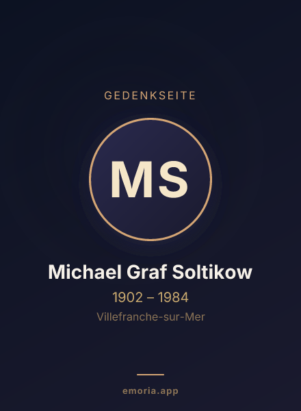 Gedenkportrait von Michael Graf Soltikow