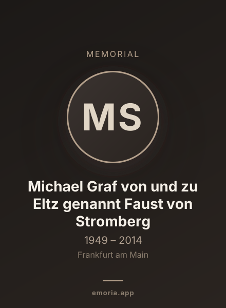 Memorial portrait of Michael Graf von und zu Eltz genannt Faust von Stromberg