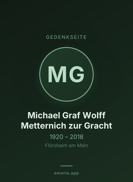 Gedenkportrait von Michael Graf Wolff Metternich zur Gracht