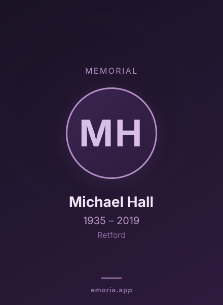 Memorial portrait of Michael Hall