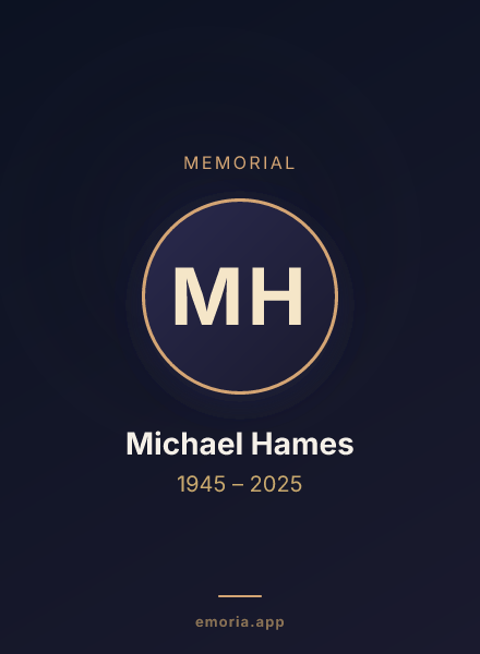 Memorial portrait of Michael Hames