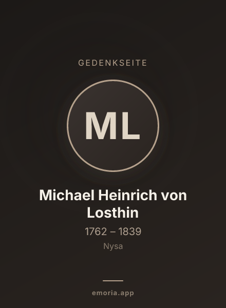 Gedenkportrait von Michael Heinrich von Losthin