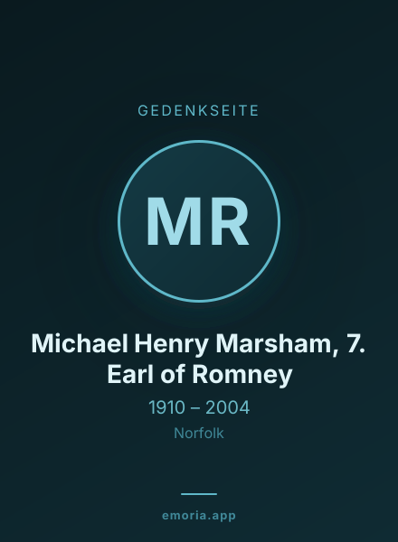 Gedenkportrait von Michael Henry Marsham, 7. Earl of Romney