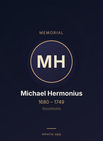 Memorial portrait of Michael Hermonius