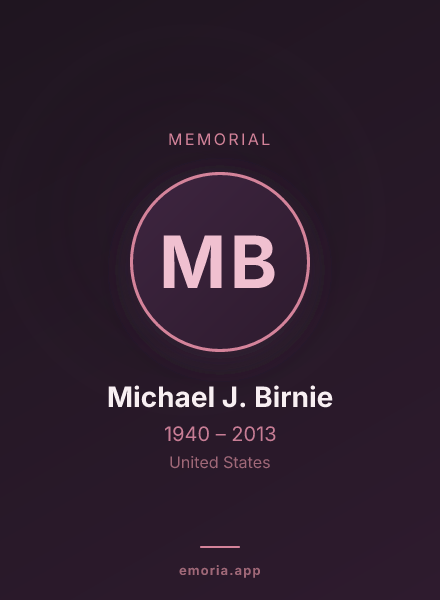 Memorial portrait of Michael J. Birnie
