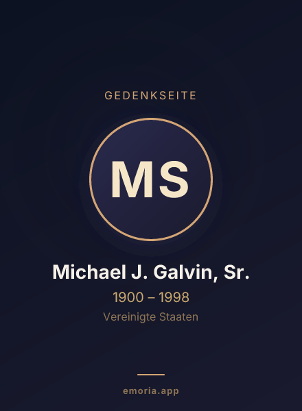 Gedenkportrait von Michael J. Galvin, Sr.