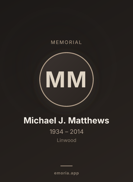 Memorial portrait of Michael J. Matthews