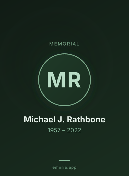 Memorial portrait of Michael J. Rathbone