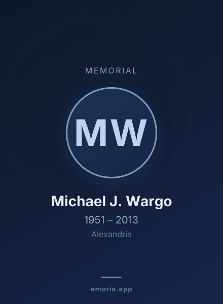 Memorial portrait of Michael J. Wargo