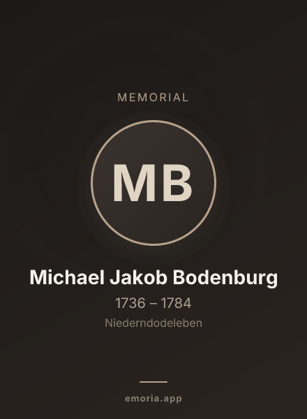 Memorial portrait of Michael Jakob Bodenburg