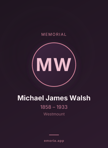 Memorial portrait of Michael James Walsh