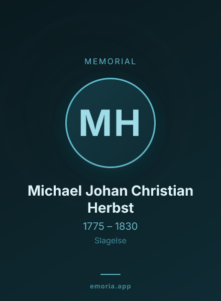 Memorial portrait of Michael Johan Christian Herbst
