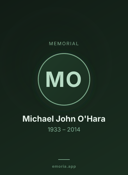 Memorial portrait of Michael John O'Hara