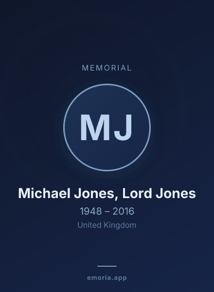 Memorial portrait of Michael Jones, Lord Jones