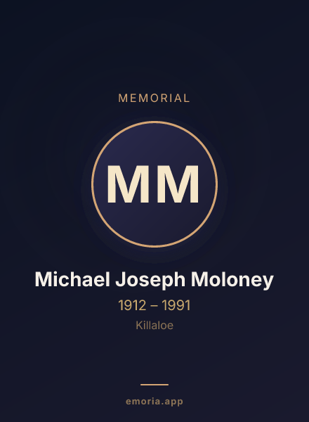 Memorial portrait of Michael Joseph Moloney