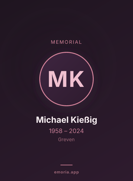 Memorial portrait of Michael Kießig