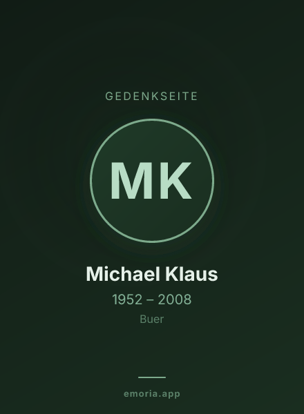 Gedenkportrait von Michael Klaus