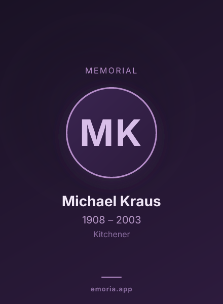 Memorial portrait of Michael Kraus