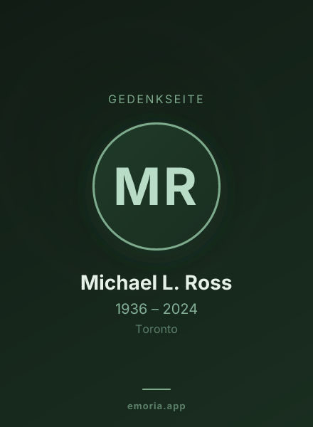 Gedenkportrait von Michael L. Ross