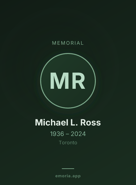 Memorial portrait of Michael L. Ross