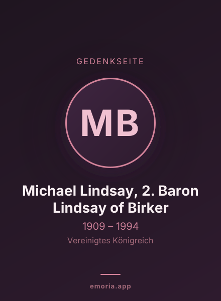 Gedenkportrait von Michael Lindsay, 2. Baron Lindsay of Birker