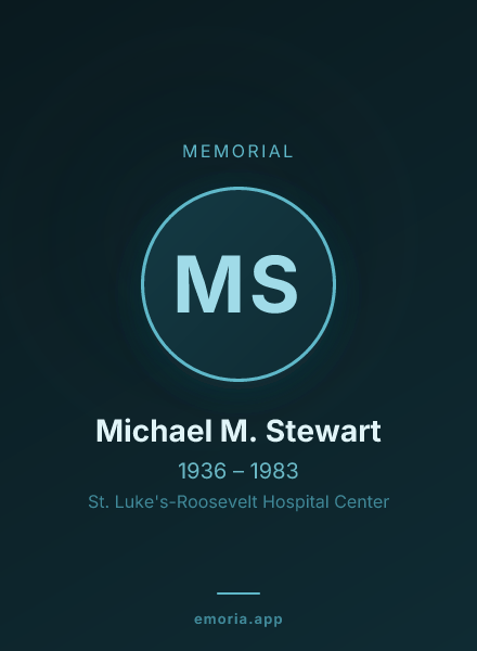 Memorial portrait of Michael M. Stewart